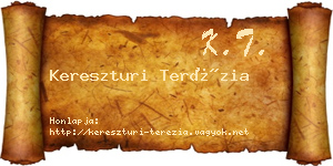 Kereszturi Terézia névjegykártya